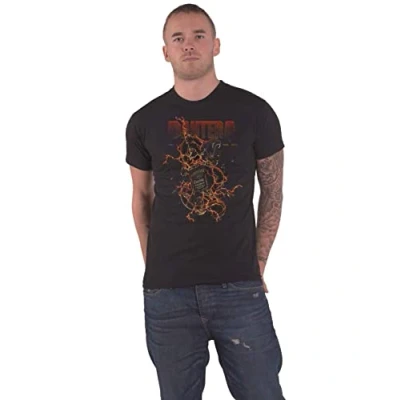 Image of Pantera T Shirt Goddamn Whiskey Band Logo Official Mens Black S