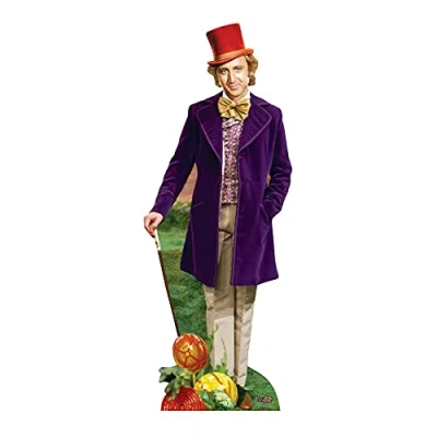 Image of STAR CUTOUTS SC1650 Willy Wonka (Gene Wilder) Life Size Cardboard Cutout with Free Mini Cut Out Perfect for Birthdays, Gifts, Parties &amp; Fans, Solid, LIFESIZE