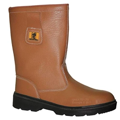 Image of Mens Leather Safety Steel Toe Cap Rigger Boots Work Shoes Trainers Size 6 13 UK (UK 7) Tan