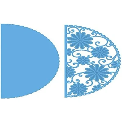 Image of Marianne Design Creatables Anja&#039;s Flower Demi Circle Die, Metal, Blue, 19.6 x 10.9 0.2 cm
