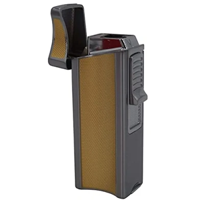 Image of GERMANUS Kaventsmann Jet Flame Lighter in Silver and Gold for Candles