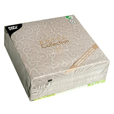 Image of Papstar Napkins Tissue 84889 7.8 x 20 cm Grey
