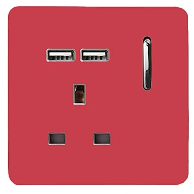 Image of Trendi 1 Gang 13 Amp 2 x 2.1mA USB Switched Plug Socket