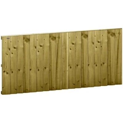 Image of Premier Garden Supplies Semi Braced Feather Edge Fence Panel Width: 6ft (183cm) x Height: 3ft (90cm) Pressure Treated Over Lapping Flat Top Capped Closeboard effect Fencing Panels