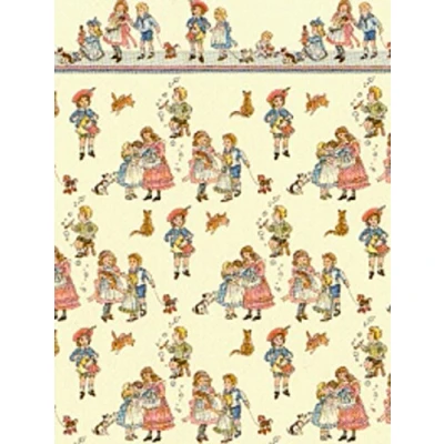 Image of Melody Jane Dolls House Miniature 1:24 Childrens Nursery Rhyme Cream Wallpaper