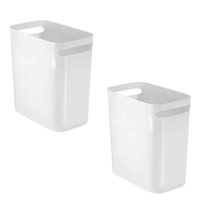 Image of Tiudium 2Pack Plastic Trash Can Wastebasket Recycle Bin for Bathroom, Bedroom, Kitchen, Home Office