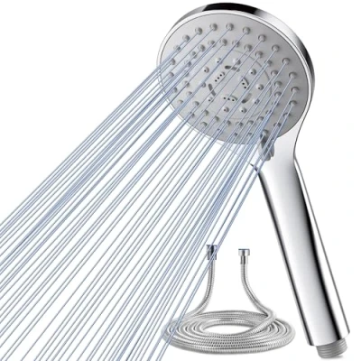 Image of Magichome Shower Head and 1.5m Hose, 5 Spray Modes High Pressure Heads, Handheld Showerhead for Low Water