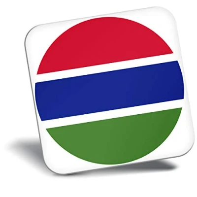 Image of Destination Vinyl ltd Fridge Magnet Gambia Flag Map 9057