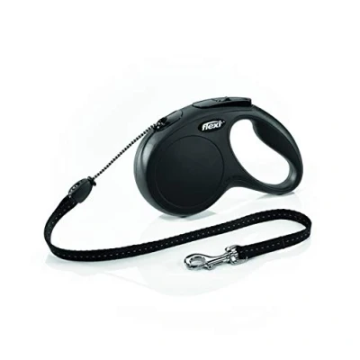 Image of Flexi New Classic Retractable Lead Tape, Black, Medium, 5m, 25 kg ( Max )