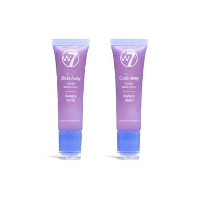 Image of W7 Gloss Away Lip Balm 2Pcs Nourishing Formula With Shea Butter Blueberry