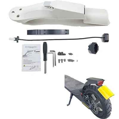 Image of Fututech Rear Light + Mudguard Kit for Xiaomi M365 Fender Electric Scooter Accessory Replacement Part Modification (White)