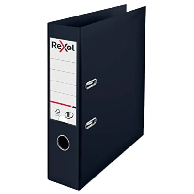Image of Rexel Choices, A4 Lever Arch File, 75 mm Spine, 500 Sheet Capacity, Plastic Cover, File Folder, 2115501, Black