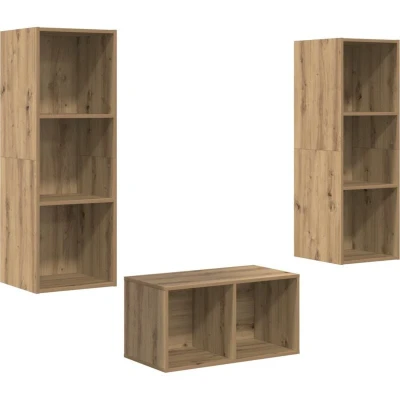 Image of vidaXL TV Cabinet Set Artisan oak 37 x 107 cm Engineered wood