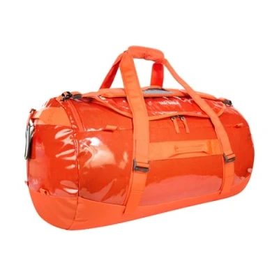 Image of Tatonka Barrel 85L Waterproof Travel Bag with Backpack Function, Large Opening, Padded Base and Lockable Zip, Red Orange, 85 litres, Durable stowable Shoulder Straps