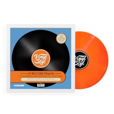 Image of Vinyl Styl 12 Inch Record Display Frame Wall Hanging (White)