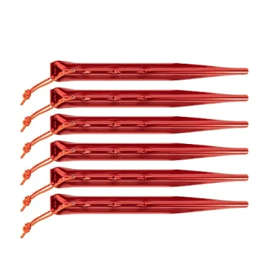 Image of Tatonka Tent Peg Allround 19 cm (Pack of 6) Lightweight Aluminium Pegs with V Profile Long and in Highly Visible Red Pack 6