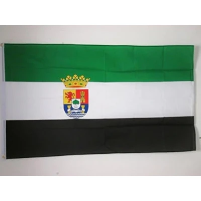 Image of AZ Flag Estremadura 2x3 Ft 100D Polyester Spanish Region Of Extremadura Banner with Two Metal Grommets Fade Resistant Vivid Colors 2&#039; x 3&#039; Feet 90x60 Cm