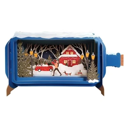 Image of Message In A Bottle Festive Sausage Dog Pop Up Christmas Card By Alljoy Cards