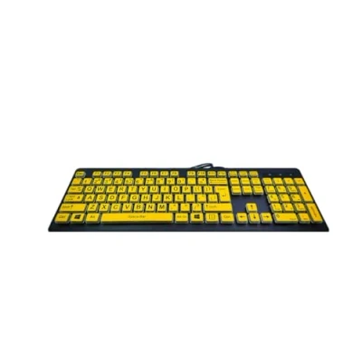 Image of Accuratus Rainbow 2 High Vis USB Visibility Visual Impairment SEN Keyboard with Extra Large Black Font &amp; Yellow Keys (US layout)