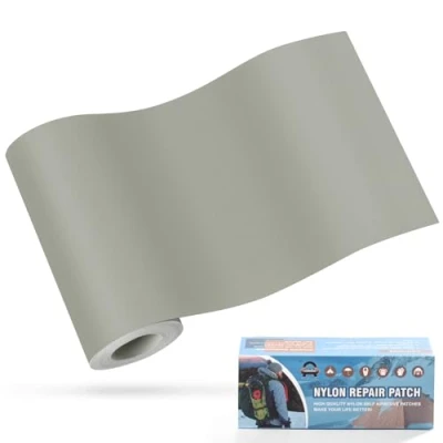 Image of OAZ 10x160 cm Nylon Repair Patches Fabric Patch Self Adhesive Tent Kit Waterproof Lightweight Tape for Clothing Down Jacket Sleeping Bag Light Gray