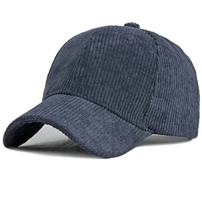 Image of XRDSS Unisex Corduroy Baseball Cap Adjustable Classic Sports Hat Outdoor Solid Caps (Navy)