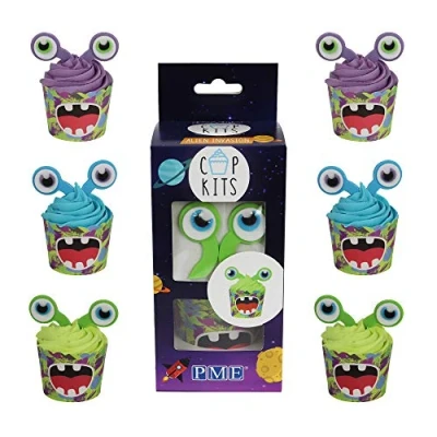 Image of PME Cupcake Decorating Kit with Edible Toppers, Alien Invasion