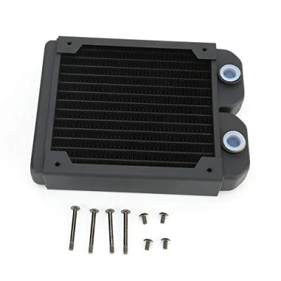 Image of ASHATA Copper Radiator 120mm, 14 Tubes Water Cooling CPU Cooler, Fast Heat Dissipation Exchanger Heatsink for PC Computer Black