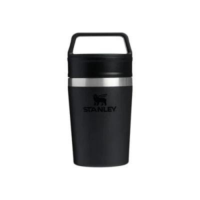 Image of Stanley Cafe to Go Travel Mug 0.23L Keeps 3 Hours Hot 4 Cold Stainless Steel Thermal Dishwasher Safe Easy Carry Handle Insulated Coffee Cup Black