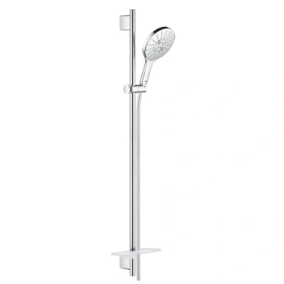 Image of GROHE Rainshower 150 Smartactive Shower Rail Set Water Saving 3 Spray 150mm Hand with 900mm Rail, 1750mm Silverflex Hose Chrome Finish Made in Germany 26594000