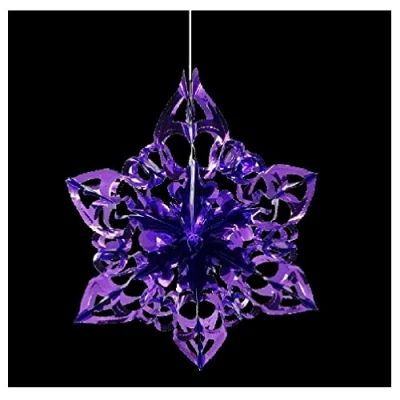 Image of 40cm Star Foil Garland Christmas Hanging Decoration Wall Ceiling Xmas Deco (Dark Purple)