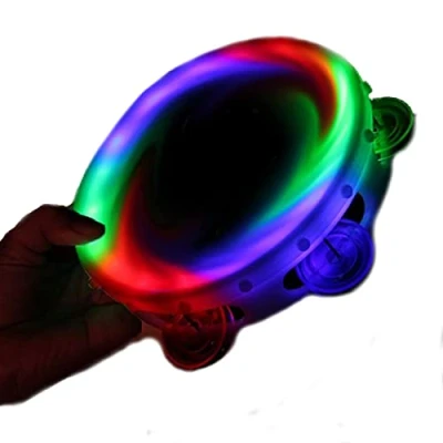 Image of The Glowhouse Round Flashing &amp; Light up Tambourine Sensory UK Brand