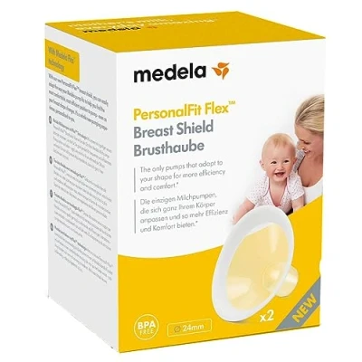 Image of Medela PersonalFit Flex breast Shields more milk and comfort while pumping, for use with any pump, size M