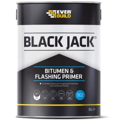 Image of Everbuild Black Jack 902 Bitumen and Flashing Primer Fast Drying 5 Litre