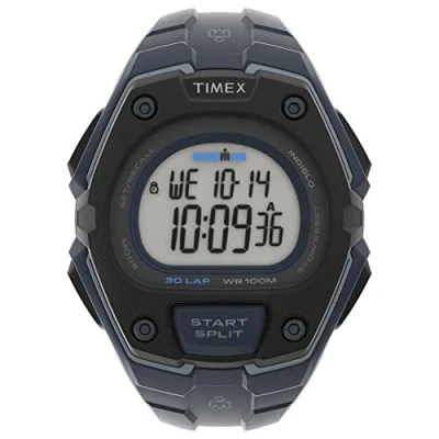 Image of Timex Ironman Men&#039;s Classic 45mm Digital Blue Resin Strap Watch TW5M48400