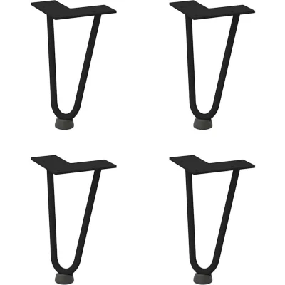 Image of vidaXL Hairpin Legs for Coffee Table 4 pcs Black 20 cm Solid Steel