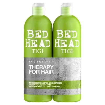 Image of Bed Head by TIGI Re Energise Shampoo And Conditioner Set Deep Cleansing Conditioning Professional Hair Treatment Ideal For All Types 2x750ml