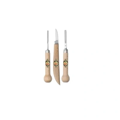 Image of Kirschen 3450000 &quot;Linol&quot; Cutting Tools, Beige/Silver, Set of 3