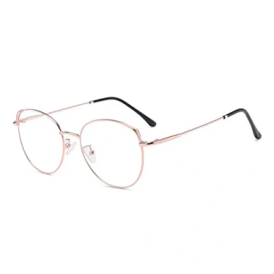 Image of Dollger Blue Light Filter Glasses Anti Computer Cat Eye No Prescription Metal Frame Pc Gaming Bluelight Uv Blocking Ladies Rose