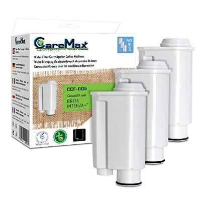 Image of Pack of 3 CareMax CCF 005 Coffee Machine Water Filters Compatible with Brita Intenza + CA6702, Bosch Benvenuto, Gaggia Accademia, Unica, Platinum, Brera