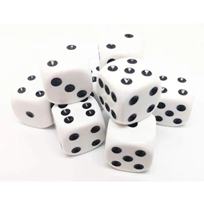 Image of 16mm White Dice. Pack of 10