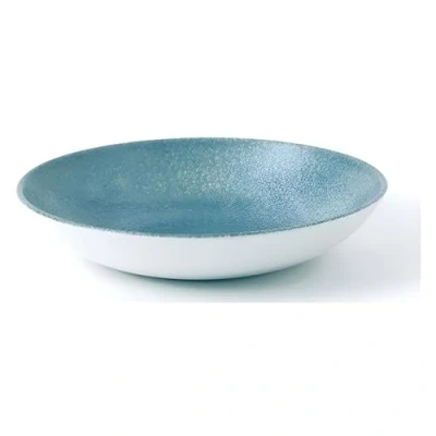 Image of Churchill Studio Prints Raku Round Coupe Bowl Topaz Blue 248mm