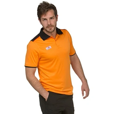 Image of Asioka 108/17 Short Sleeve Combination Technical Polo Shirt, Unisex Adult, unisex_adult, MANDARINA L, Mandarin, L