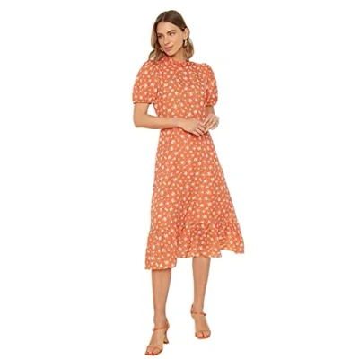 Image of Trendyol Women Midi A line Regular fit Woven Dress