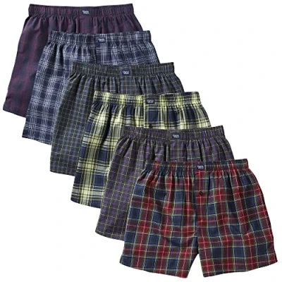 Image of Charles Wilson 6 Pack Woven Boxer Shorts (L, Tartan Check 74)