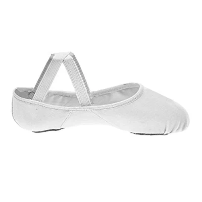 Image of Capezio Women&#039;s Hanami Canvas Ballet Shoe Flat, White, 9 UK