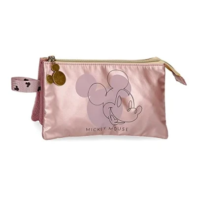 Image of Disney Mickey Outline Triple Pink Case 22 x 12 5 cm Polyester