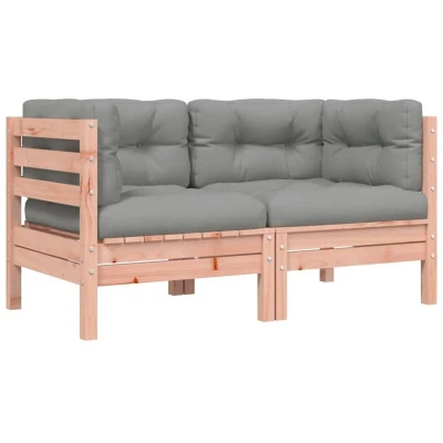 Image of vidaXL Garden Sofa Corner with Cushions 2 pcs Solid Wood Douglas
