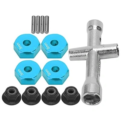 Image of RC Wheel Hex Adapter, 12mm 1/10 Car Truck Adapter+Non Slip Nut+Bolt+Cross Wrench Model Toy Part(Blue)