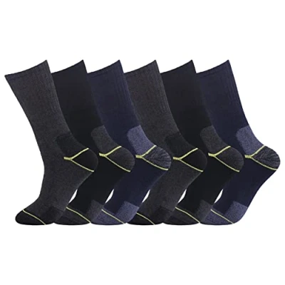 Image of MENS BIG FOOT HEAVY DUTY THICK WORK BOOT SOCKS SIZE 11 14 LARGE FEET 6 PAIRS