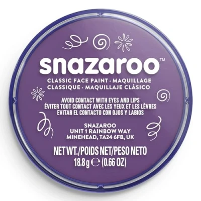 Image of Snazaroo Purple Make Up (18 ml) Pack of 5 Classic Face Paint, Perfect for Parties, Cosplay, Animals Events, Carnival, Halloween, &amp; More